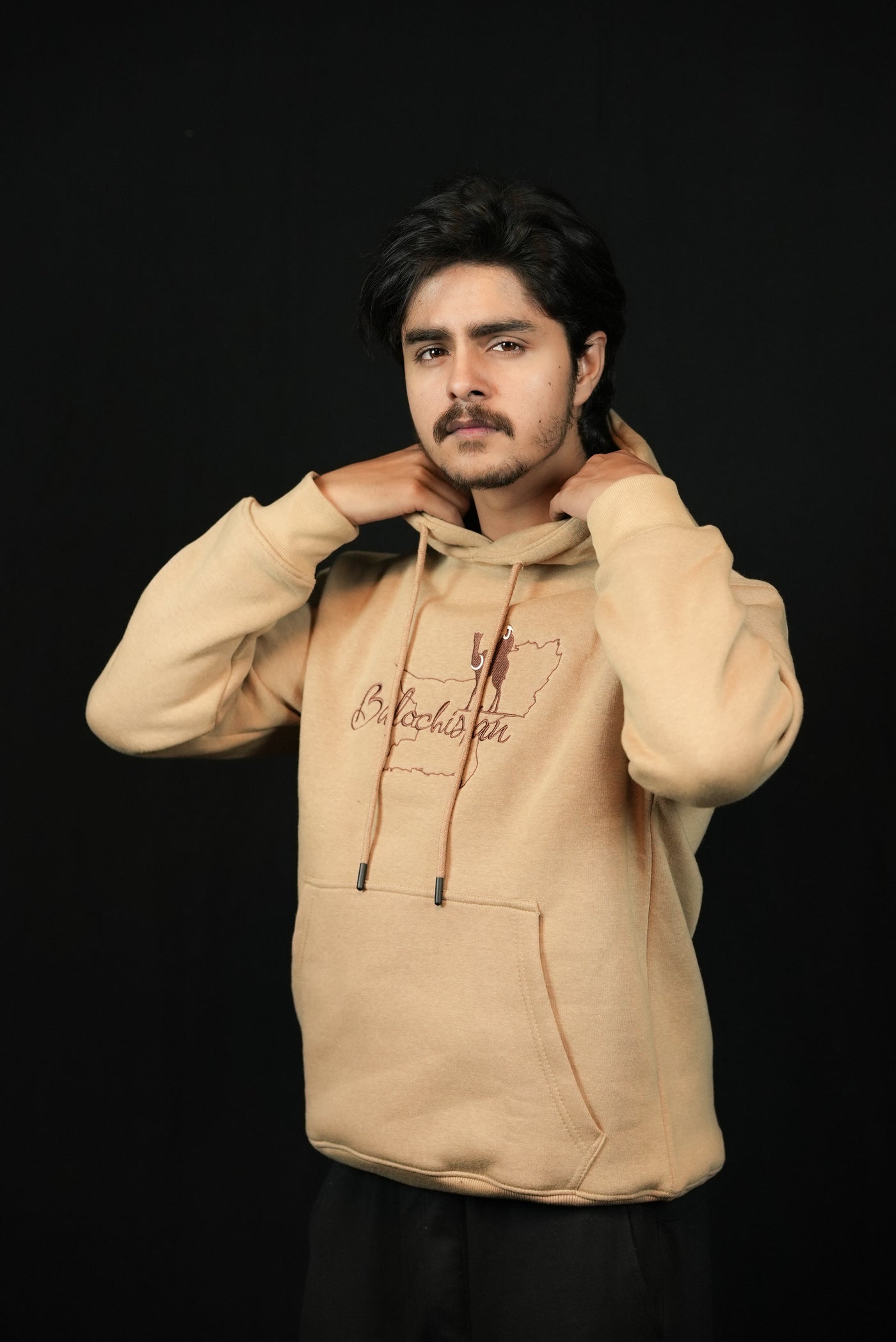 Balochistan Heritage Hoodie – Beige Edition