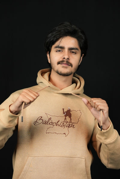 Balochistan Heritage Hoodie – Beige Edition